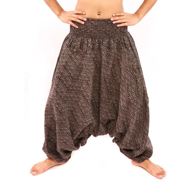 Pantalones de harén tailandeses con patrón de ola