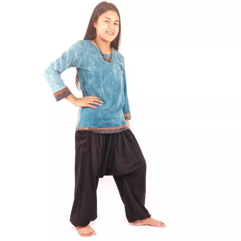 Chemise à manches longues Stone washed pour les femmes