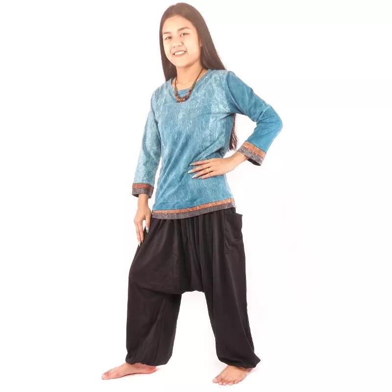 Chemise à manches longues Stone washed pour les femmes