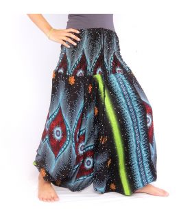 pantalón de harén traje para mujeres ojos de pavo real azul