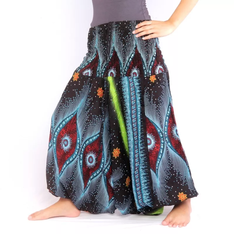 pantalon de harem combinaison pour femmes yeux de paon bleu