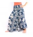 Elephant pants jumpsuit elephant pattern blue