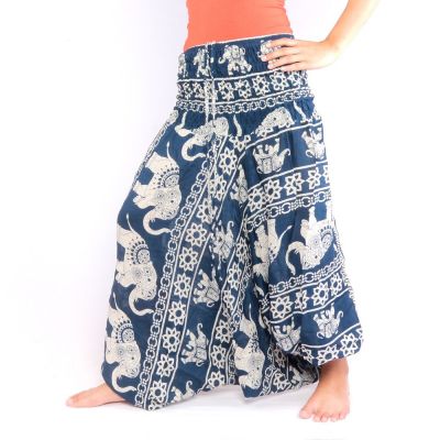 Elephant pants jumpsuit elephant pattern blue