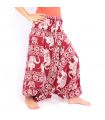 Elephant pants jumpsuit elephant pattern red