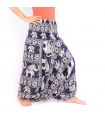Elephant pants jumpsuit elephant pattern blue