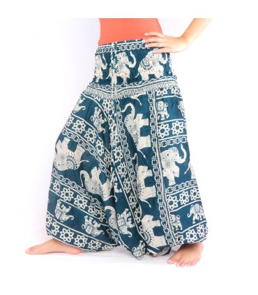 Pantalon d'éléphant combinaison d'éléphant motif turquoise