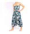 Elephant pants jumpsuit elephant pattern turquoise