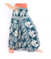 Elephant pants jumpsuit elephant pattern turquoise