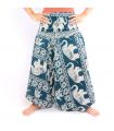 Elephant pants jumpsuit elephant pattern turquoise