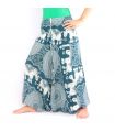 Pantalon éléphant combinaison motif éléphant mandala turquoise