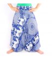 elephant pants jumpsuit elephant pattern mandala blue