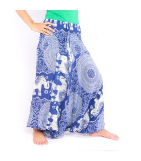 pantalones de elefante traje de salto elefante patrón mandala azul