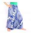 elephant pants jumpsuit elephant pattern mandala blue