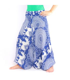 Elefantenhose Jumpsuit Elefantenmuster Mandala blau