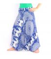 pantalon éléphant combinaison motif éléphant bleu mandala