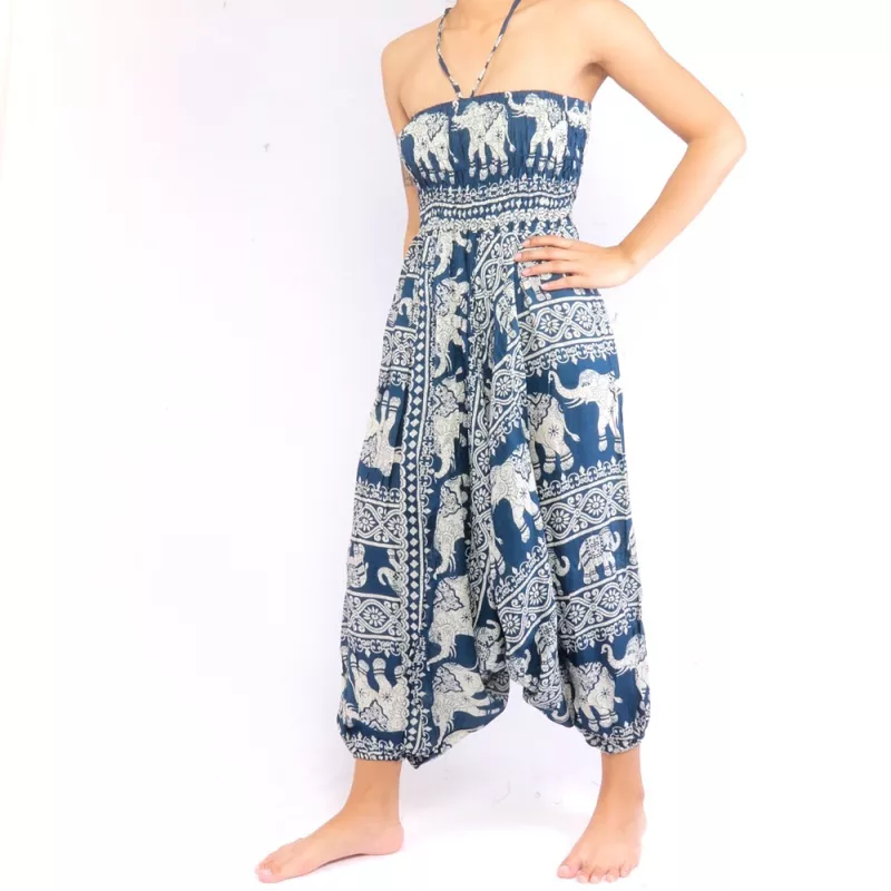 Elefantenhose Jumpsuit orientalisches Elefantenmuster