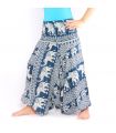 Elephant pants jumpsuit oriental elephant pattern