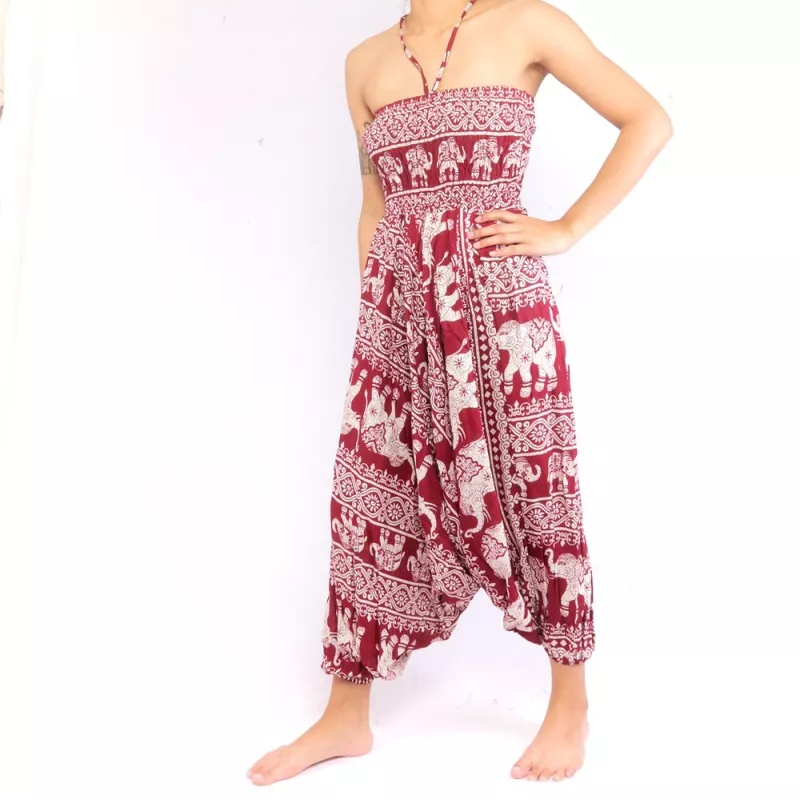 Elefantenhose Jumpsuit orientalisches Elefantenmuster