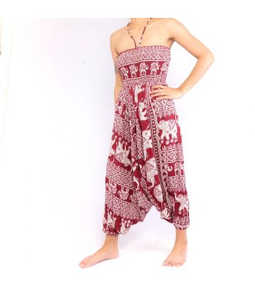 Elefantenhose Jumpsuit orientalisches Elefantenmuster