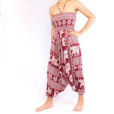 Elephant pants jumpsuit oriental elephant pattern