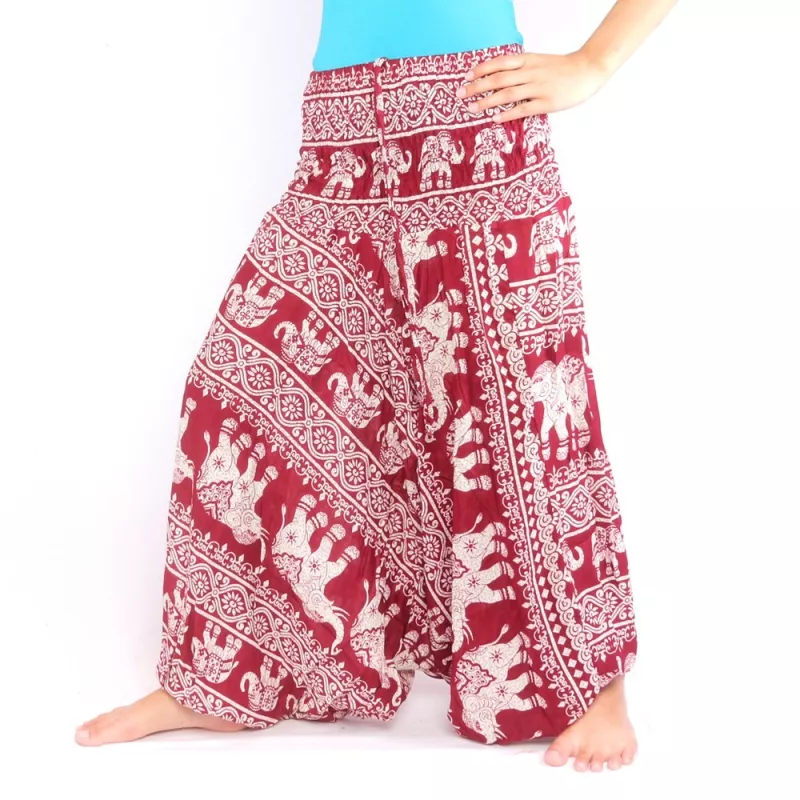 Pantalon éléphant combinaison motif éléphant oriental