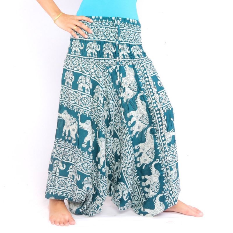 Pantalon éléphant combinaison motif éléphant oriental