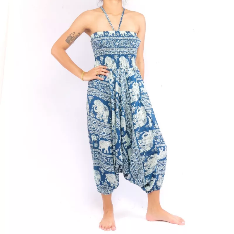 Pantalon éléphant combinaison motif éléphant oriental