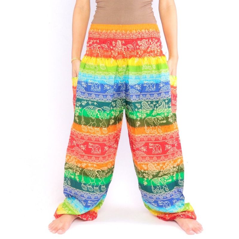 Harem pants pink blue mandala - made from 100% sustainable bamboo ...