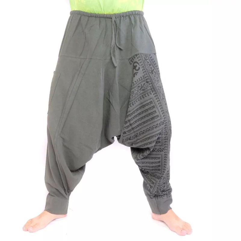 pantalon harem avec impression om/floral - anthracite
