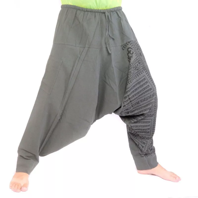 pantalon harem avec impression om/floral - anthracite