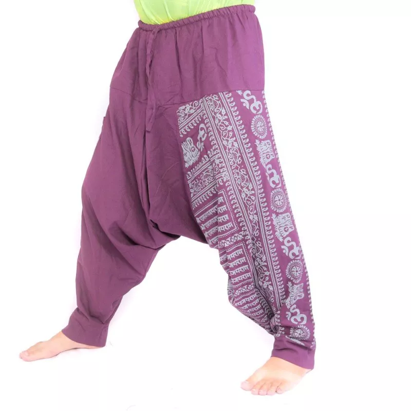 pantalon de harem avec impression de motifs floraux/om - violet