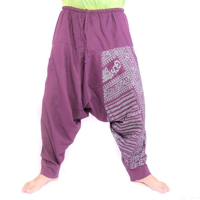 pantalon de harem avec impression de motifs floraux/om - violet