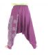 Aladinhose mit Om/Floral Design Aufdruck - violett
