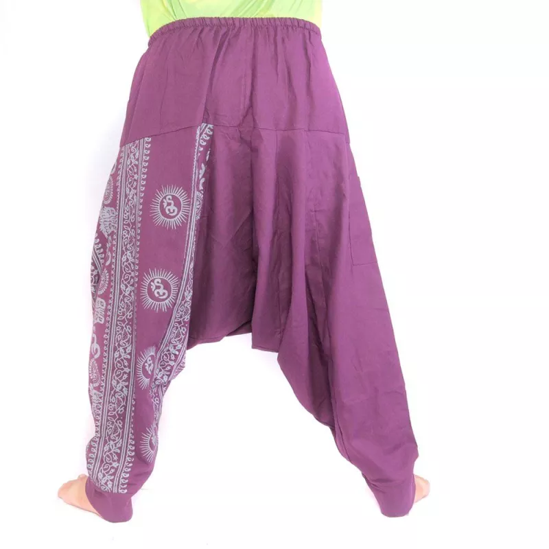 pantalon de harem avec impression de motifs floraux/om - violet