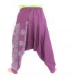 Aladinhose mit Om/Floral Design Aufdruck - violett