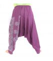 harem pants with om/floral design print - purple