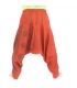 harem pants with om/floral design print - orange