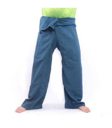 Pantalon de pêcheur thaïlandais Cottonmix extra long - bleu