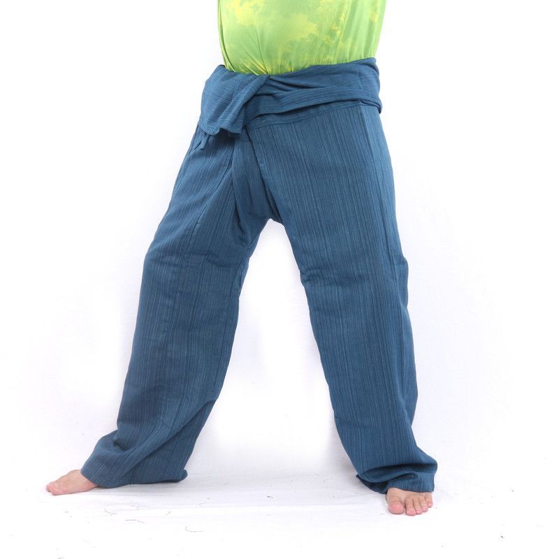 Pantalon de pêcheur thaïlandais Cottonmix extra long - bleu