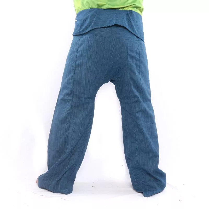 Pantalon de pêcheur thaïlandais Cottonmix extra long - bleu