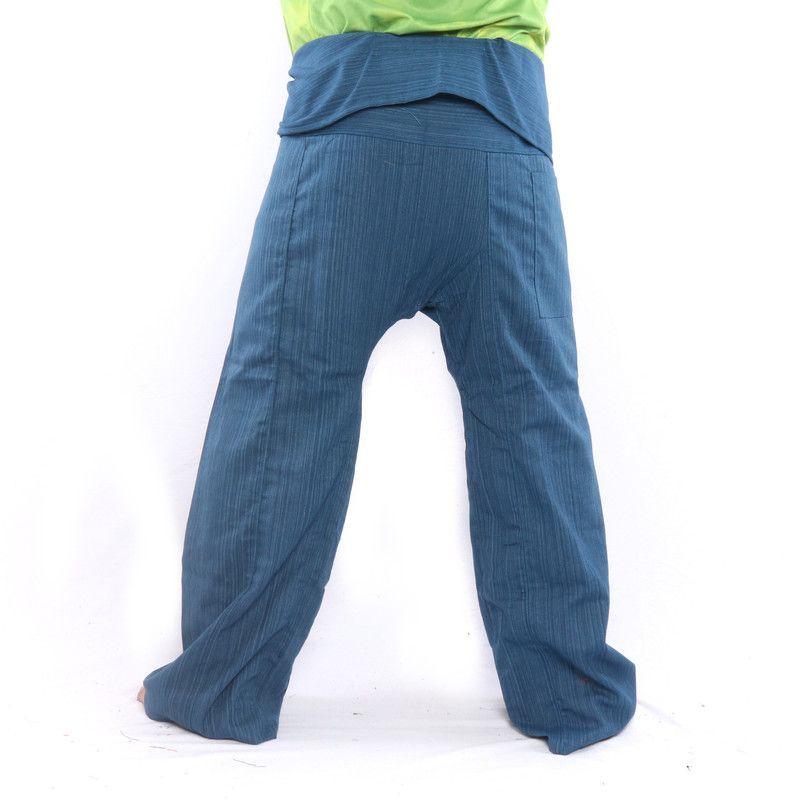 Pantalones de pescador tailandés Cottonmix extra largo - azul