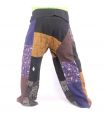Pantalones de pescador tailandeses patchwork multicolor - OTOP comercio justo