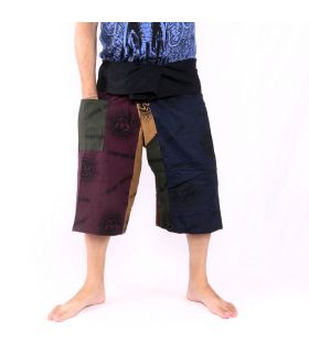 3/5 Pantalones de pescador tailandeses cortos Om Goa - algodón
