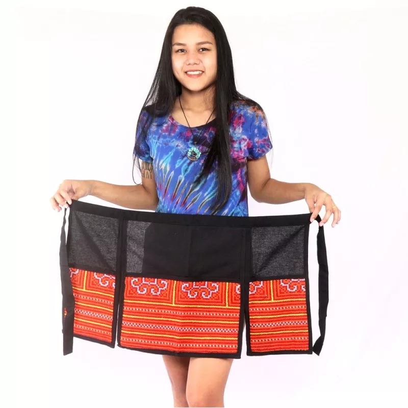 Kurzer Rock Hmong von Hand bestickt
