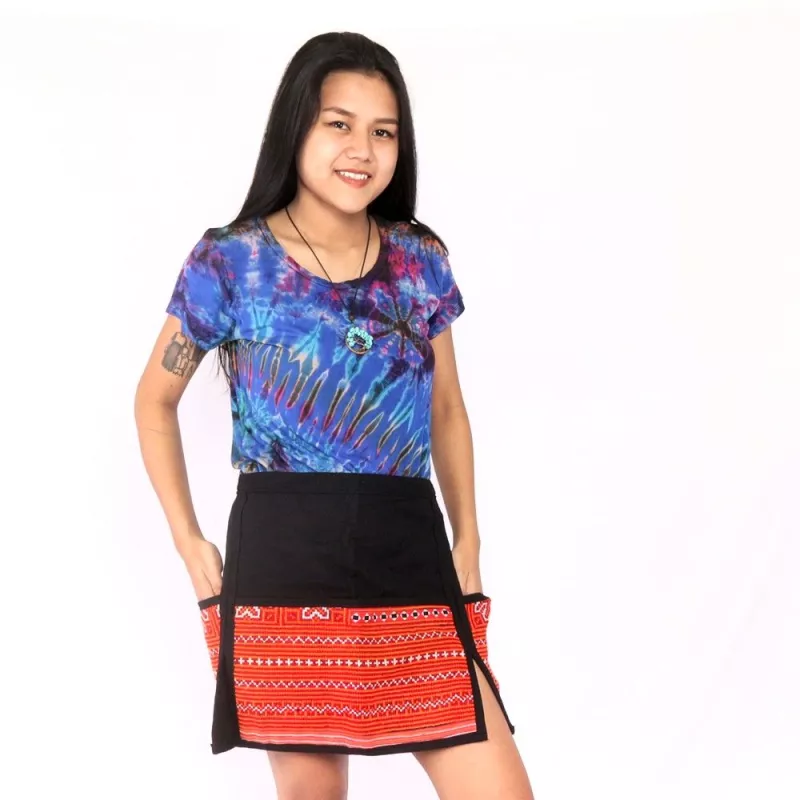 Jupe courte Hmong brodée à la main