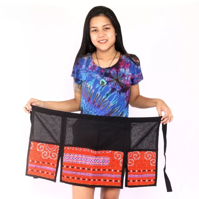 Kurzer Rock Hmong von Hand bestickt