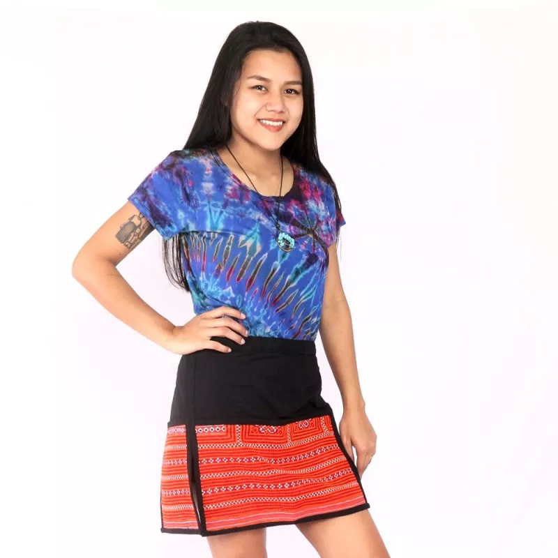 Kurzer Rock Hmong von Hand bestickt