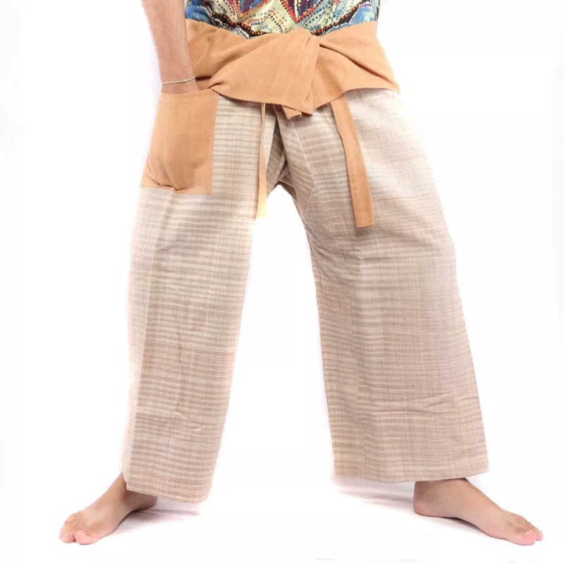 Thai fisherman pants hand woven - natural colors
