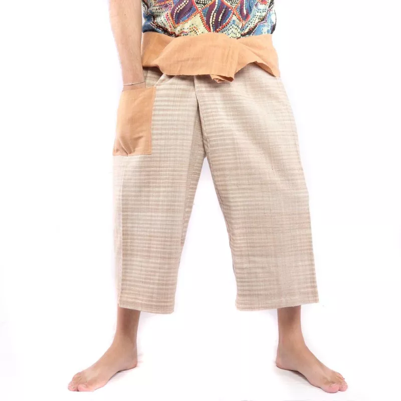 Pantalon de pêcheur thaïlandais tissé à la main - couleurs naturelles