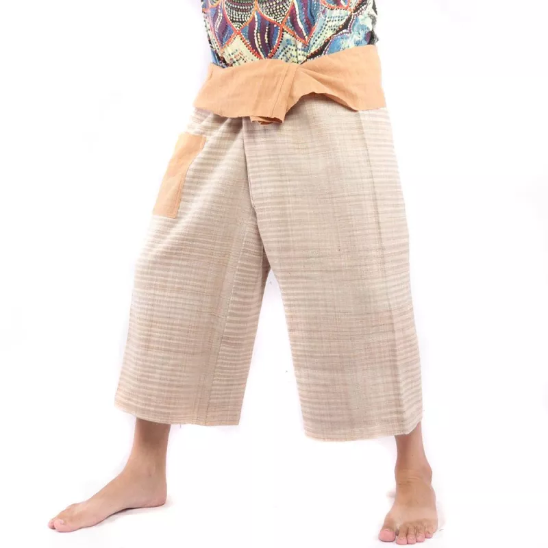 Pantalon de pêcheur thaïlandais tissé à la main - couleurs naturelles
